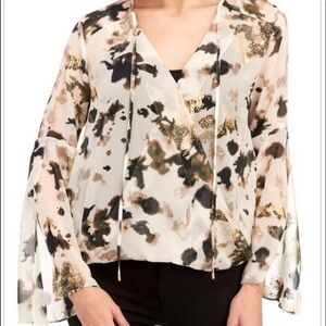 KENNETH COLE NEW YORK
Metallic Chiffon Blouse